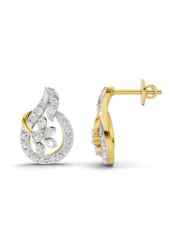 SPARQ - Lab Grown Diamond 0.83CT Round 925 Sterling Silver Gold Plated Floral Earrings