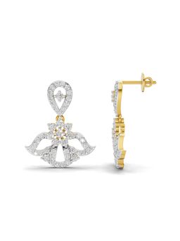 SPARQ - Lab Grown Diamond 1.72CT Round 925 Sterling Silver Gold Plated Dangle Earrings