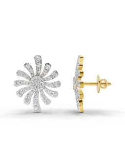 SPARQ - Lab Grown Diamond 0.92CT Round 925 Sterling Silver Gold Plated Earrings