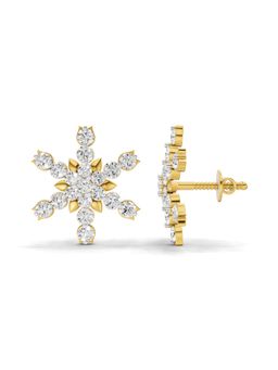 SPARQ - Lab Grown Diamond 0.87CT Round 925 Sterling Silver Gold Plated Snowflakes Earrings