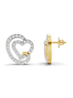 SPARQ - Lab Grown Diamond 0.94CT Round 925 Sterling Silver Gold Plated Heart Earrings