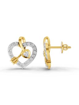 SPARQ - Lab Grown Diamond 0.63CT Round 925 Sterling Silver Gold Plated Heart Earrings