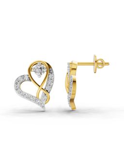 SPARQ - Lab Grown Diamond 0.57CT Round 925 Sterling Silver Gold Plated Heart Earrings