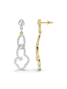 SPARQ - Lab Grown Diamond 1.33CT Round 925 Sterling Silver Gold Plated Link Drop Earrings