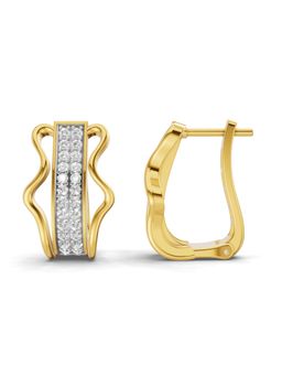 SPARQ - Lab Grown Diamond 0.62CT 925 Sterling Silver Gold Plated Wave Elegance Hoop Earrings