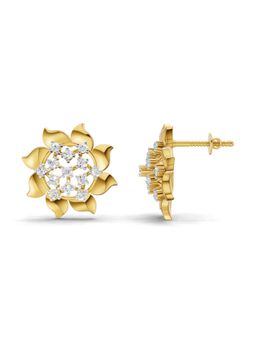 SPARQ - Lab Grown Diamond 0.36CT 925 Sterling Silver Gold Plated Diamond Petal Bloom Delight Earrings