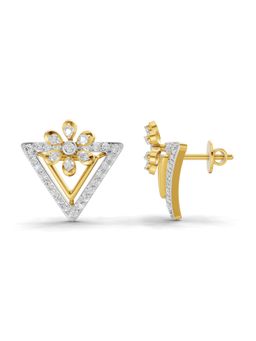 SPARQ - Lab Grown Diamond 0.72CT Round 925 Sterling Silver Gold Plated Floral Earrings