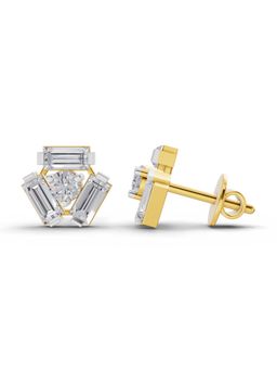 SPARQ - Lab Grown Diamond 0.67CT Round & Baguette 925 Sterling Silver Gold Plated Earrings