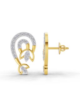 SPARQ - Lab Grown Diamond 0.52CT Round 925 Sterling Silver Gold Plated Lotus Earrings