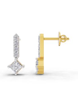 SPARQ - Lab Grown Diamond 0.7CT Round & Princess 925 Sterling Silver Gold Plated Earrings