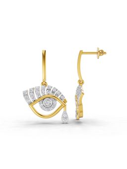 SPARQ - Lab Grown Diamond 0.72CT Round 925 Sterling Silver Gold Plated Evil Eye Earrings
