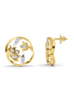 SPARQ - Lab Grown Diamond 0.18CT Round 925 Sterling Silver Gold Plated Lotus Earrings
