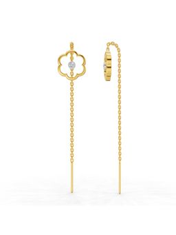 SPARQ - Lab Grown Diamond 0.1CT 925 Sterling Silver Gold Plated Flora Shine Threader Earrings