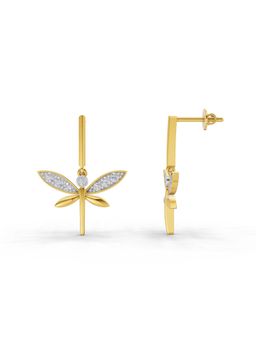 SPARQ - Lab Grown Diamond 0.19CT Round 925 Sterling Silver Gold Plated Butterfly Earrings