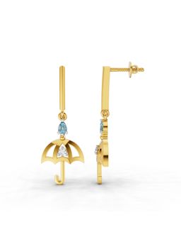 SPARQ - Lab Grown Diamond 0.05CT Round 925 Sterling Silver Gold Plated Umbrella Earrings