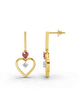 SPARQ - Lab Grown Diamond 0.12CT Round 925 Sterling Silver Gold Plated Heart Earrings