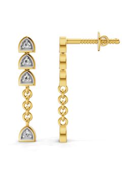 SPARQ - Lab Grown Diamond 0.08CT 925 Sterling Silver Gold Plated Diamond Trinity Link Earrings