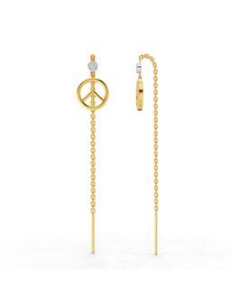 SPARQ - Lab Grown Diamond 0.07CT 925 Sterling Silver Gold Plated Peace Threader Earrings