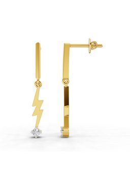 SPARQ - Lab Grown Diamond 0.07CT 925 Sterling Silver Gold Plated Lightning Bolt Earrings
