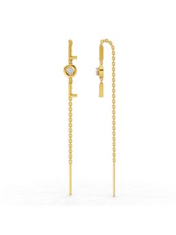 SPARQ - Lab Grown Diamond 0.07CT 925 Sterling Silver Gold Plated LOL Threader Earrings