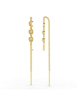 SPARQ - Lab Grown Diamond 0.07CT 925 Sterling Silver Gold Plated COOL Threader Earrings