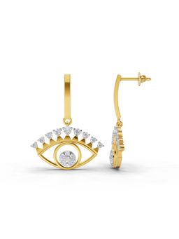 SPARQ - Lab Grown Diamond 0.74CT Round 925 Sterling Silver Gold Plated Evil Eye Earrings