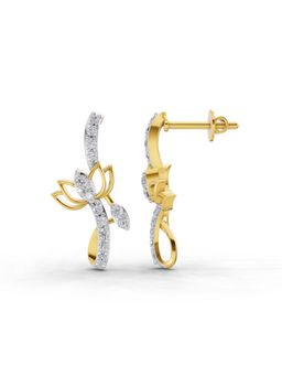 SPARQ - Lab Grown Diamond 0.37CT Round 925 Sterling Silver Gold Plated Lotus Earrings