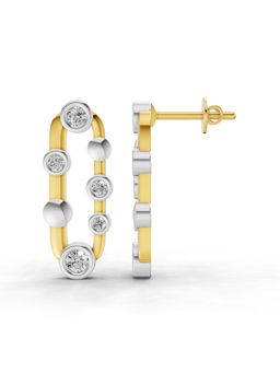 SPARQ - Lab Grown Diamond 0.64CT Round 925 Sterling Silver Gold Plated Earrings