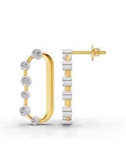 SPARQ - Lab Grown Diamond 0.35CT Round 925 Sterling Silver Gold Plated Oval Stud Earrings