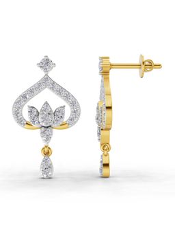 SPARQ - Lab Grown Diamond 0.76CT 925 Sterling Silver Gold Plated Diamond Lotus Bloom Earrings