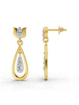 SPARQ - Lab Grown Diamond 0.46CT Round 925 Sterling Silver Gold Plated Lotus Earrings