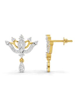 SPARQ - Lab Grown Diamond 0.67CT 925 Sterling Silver Gold Plated Diamond Crown Drops Earrings