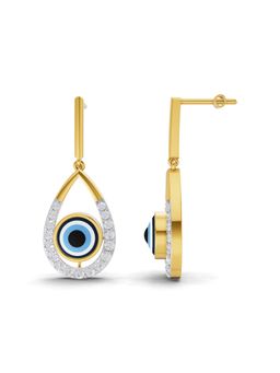 SPARQ - Lab Grown Diamond 0.69CT Round 925 Sterling Silver Gold Plated Evil Eye Earrings