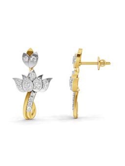SPARQ - Lab Grown Diamond 0.56CT Round 925 Sterling Silver Gold Plated Lotus Drop Earrings