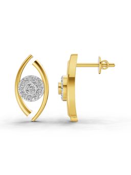 SPARQ - Lab Grown Diamond 0.36CT Round 925 Sterling Silver Gold Plated Evil Eye Earrings