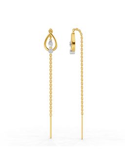 SPARQ - Lab Grown Diamond 0.12CT 925 Sterling Silver Gold Plated Teardrop Threader Earrings