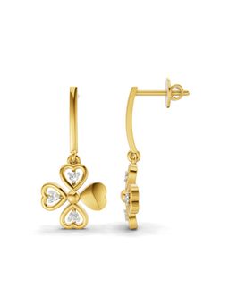 SPARQ - Lab Grown Diamond 0.08CT Round 925 Sterling Silver Gold Plated Floral Drop Earrings