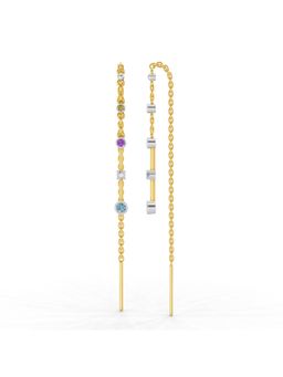 SPARQ - Lab Grown Diamond 0.07CT 925 Sterling Silver Gold Plated Fancy Threader Earrings