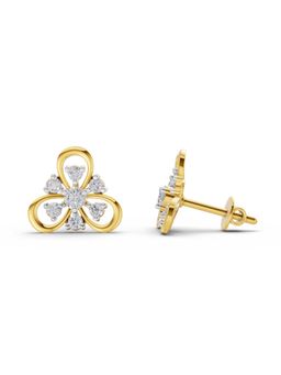 SPARQ - Lab Grown Diamond 0.39CT 925 Sterling Silver Gold Plated Diamond Flower Stud Earrings