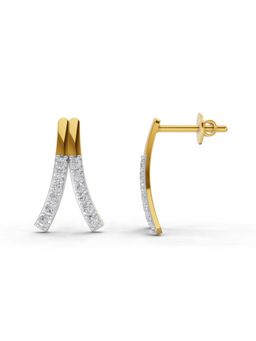 SPARQ - Lab Grown Diamond 0.36CT 925 Sterling Silver Gold Plated V-Line Diamond Stud Earrings