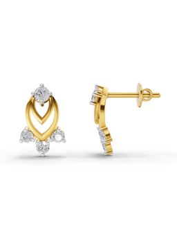 SPARQ - Lab Grown Diamond 0.37CT Round 925 Sterling Silver Petals of Gold Plated Stud Earrings