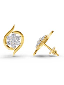 SPARQ - Lab Grown Diamond 0.42CT 925 Sterling Silver Gold Plated Swirl Diamond Cluster Earrings