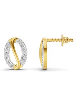 SPARQ - Lab Grown Diamond 0.2CT Round 925 Sterling Silver Gold Plated Harmony Stud Earrings