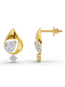SPARQ - Lab Grown Diamond 0.29CT 925 Sterling Silver Gold Plated Petal Diamond Stud Earrings