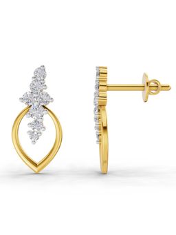 SPARQ - Lab Grown Diamond 0.37CT Round 925 Sterling Silver Gold Plated Leaf Whisper Earrings