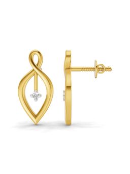 SPARQ - Lab Grown Diamond 0.02CT Round 925 Sterling Silver Gold Plated Floral Earrings