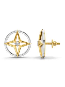 SPARQ - Lab Grown Diamond 0.02CT Round 925 Sterling Silver Gold Plated Floral Earrings