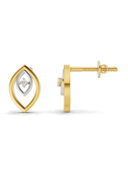 SPARQ - Lab Grown Diamond 0.02CT Round 925 Sterling Silver Gold Plated Floral Earrings