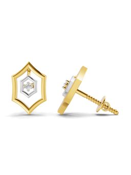 SPARQ - Lab Grown Diamond 0.02CT Round 925 Sterling Silver Gold Plated Floral Earrings