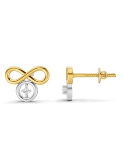 SPARQ - Lab Grown Diamond 0.02CT Round 925 Sterling Silver Gold Plated Infinity Earrings